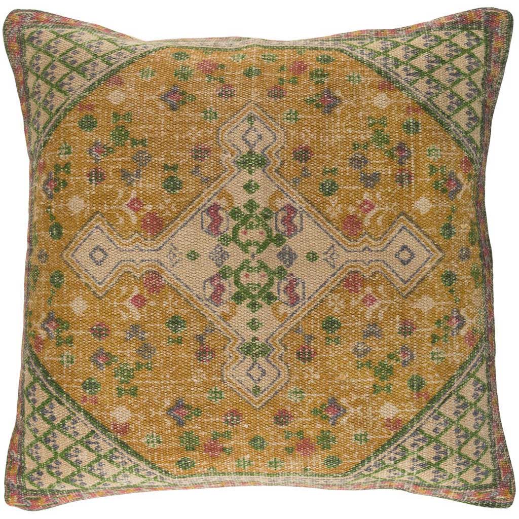 Shadi Khaki/Mustard/Grass Green Pillow