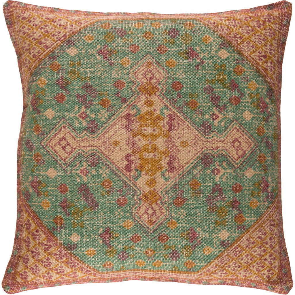 Shadi Khaki/Teal/Rose Pillow