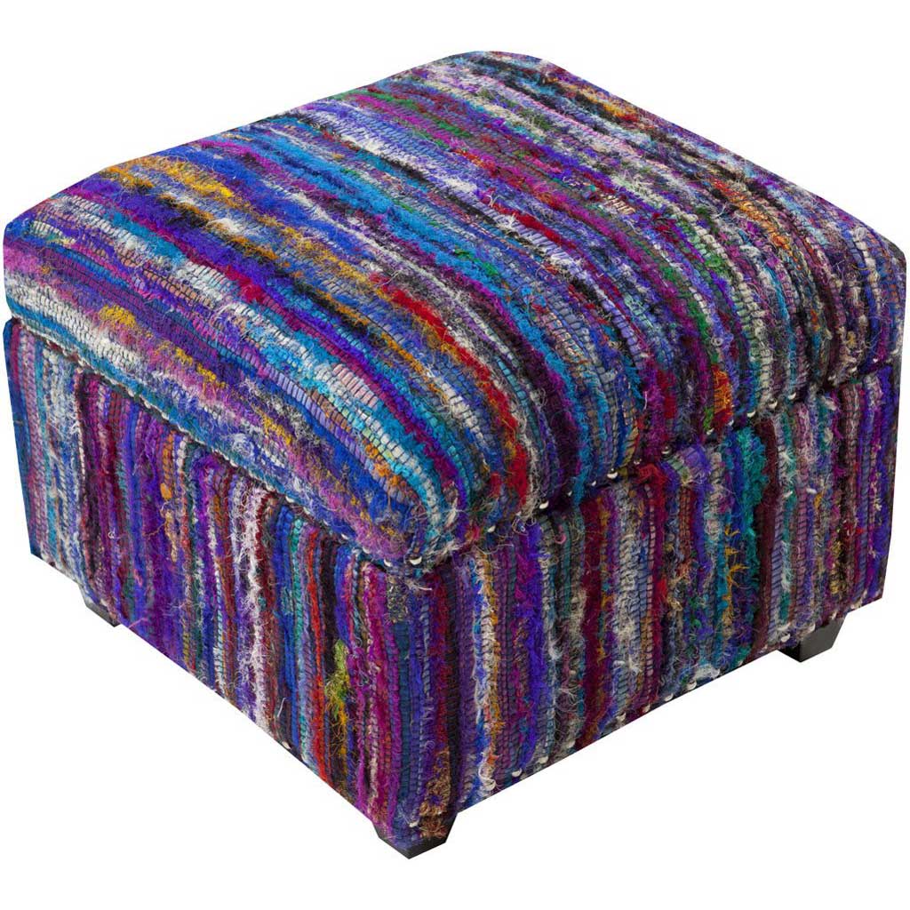 Saturday Night Cobalt/Magenta/Iris Ottoman