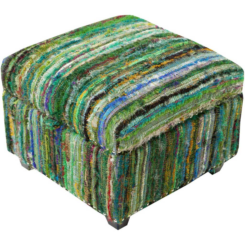 Saturday Night Mint/Teal/Lime Ottoman