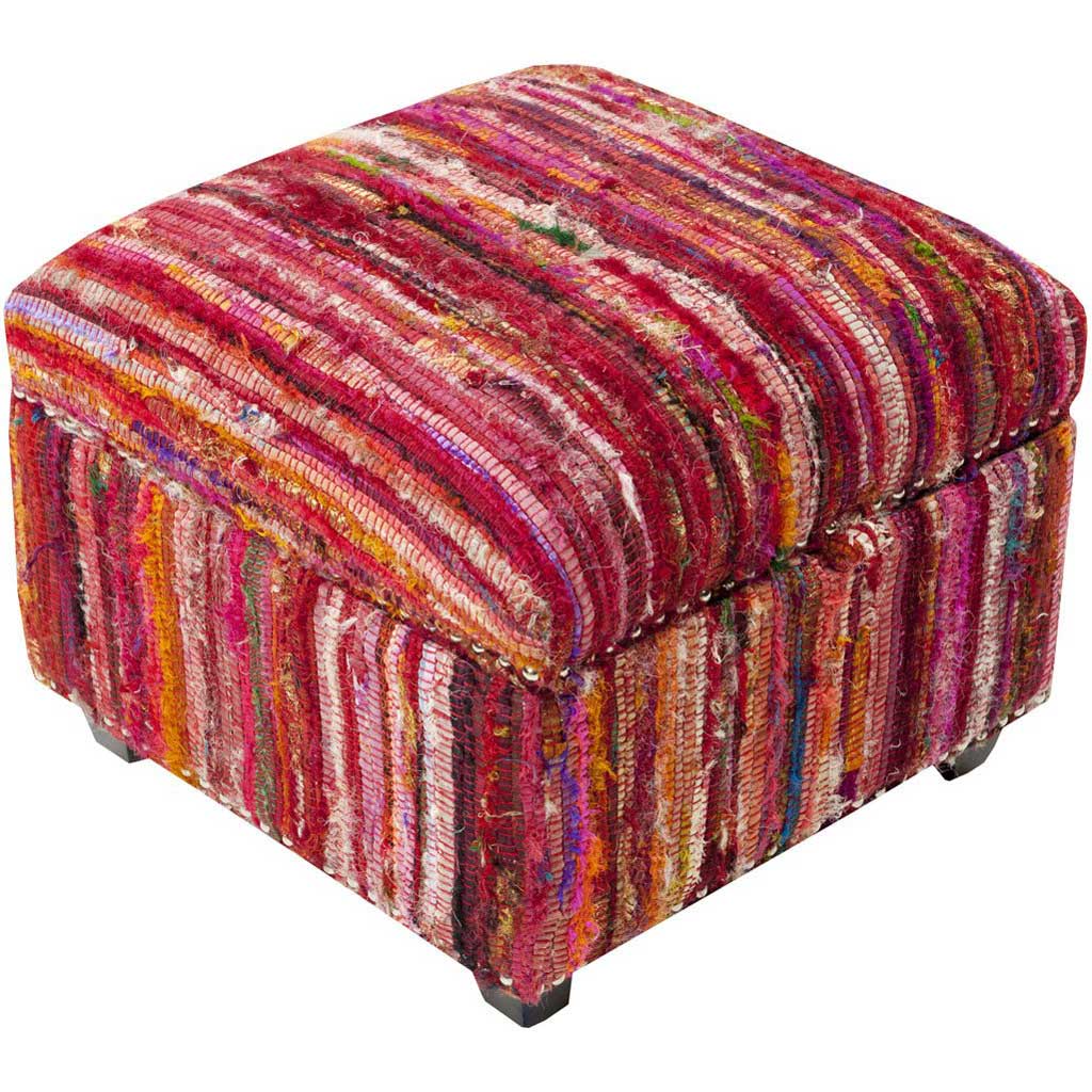 Saturday Night Magenta/Hot Pink/Pastel Pink Ottoman