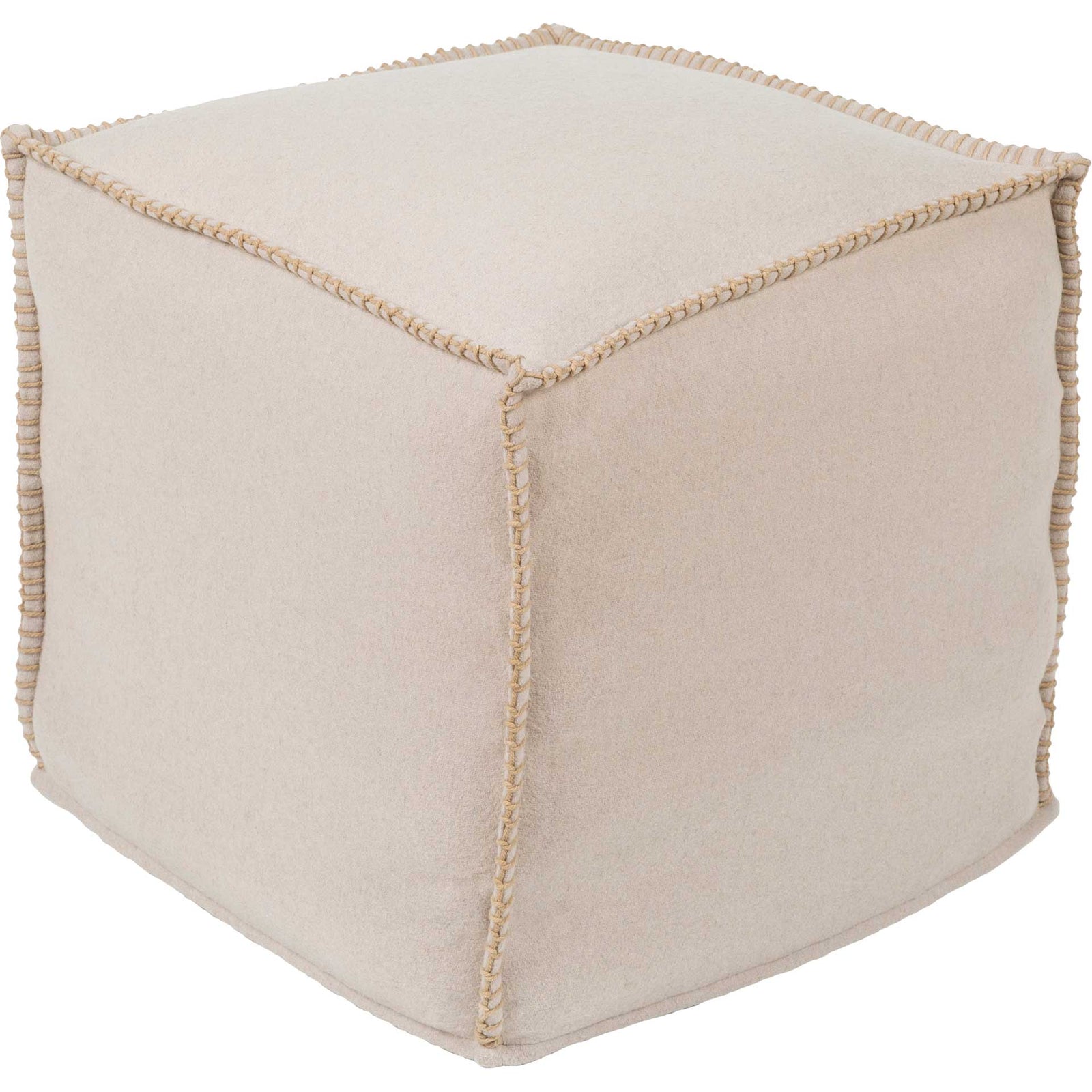 Simon Pouf Ivory/Khaki