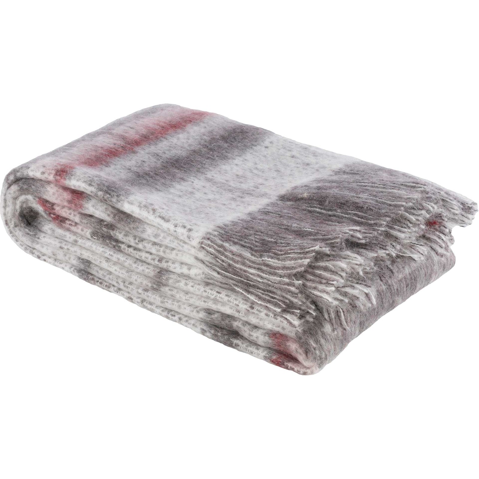 Sterling Throw Dark Red/Medium Gray/White