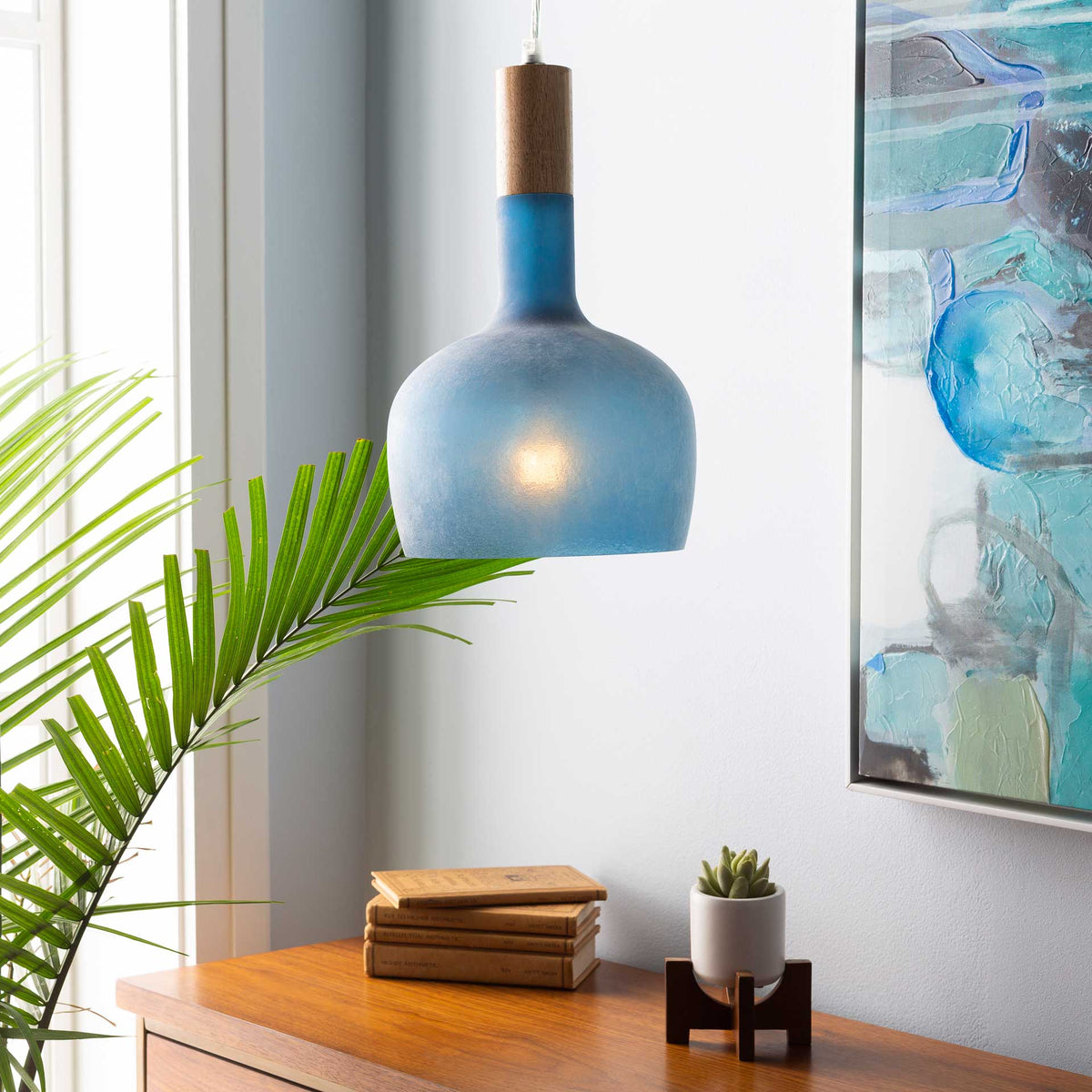 Stockton Bell Pendant Denim/Teal