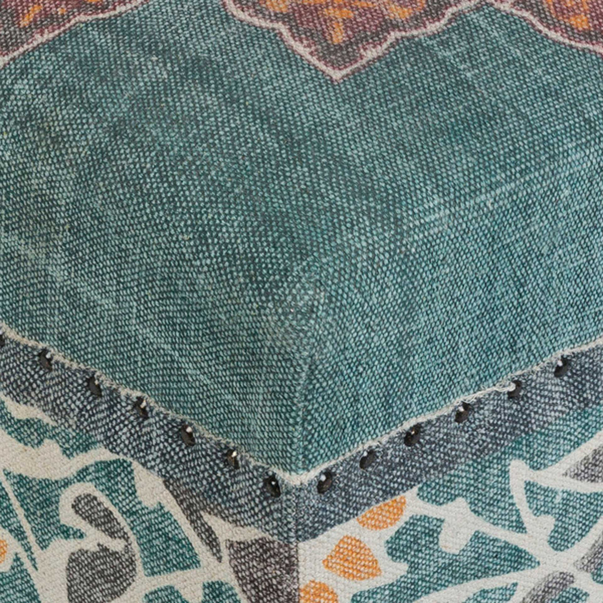 Sumatra Ottoman Sage/Denim/Saffron