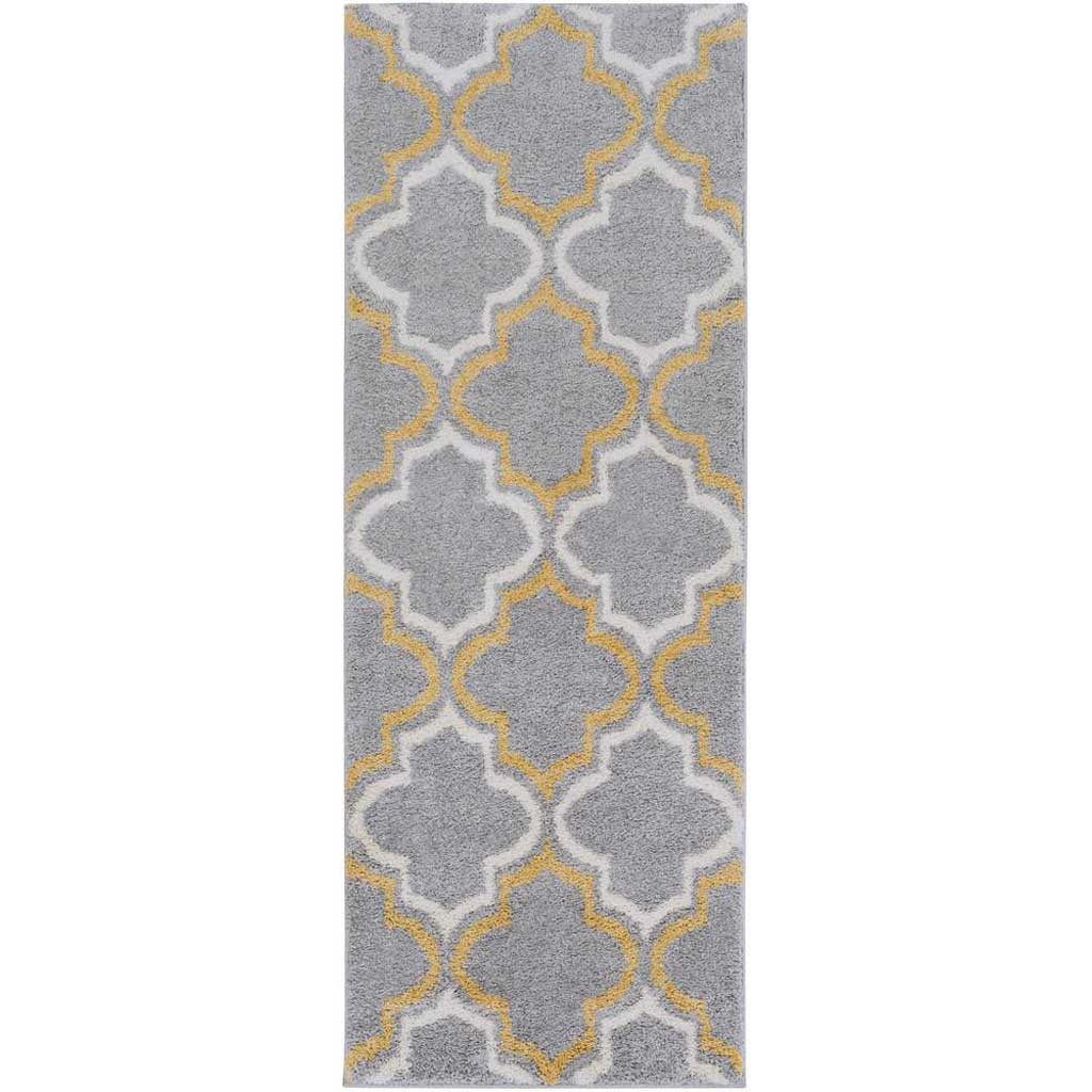 Swift Light Gray/Gold/Ivory Runner Rug