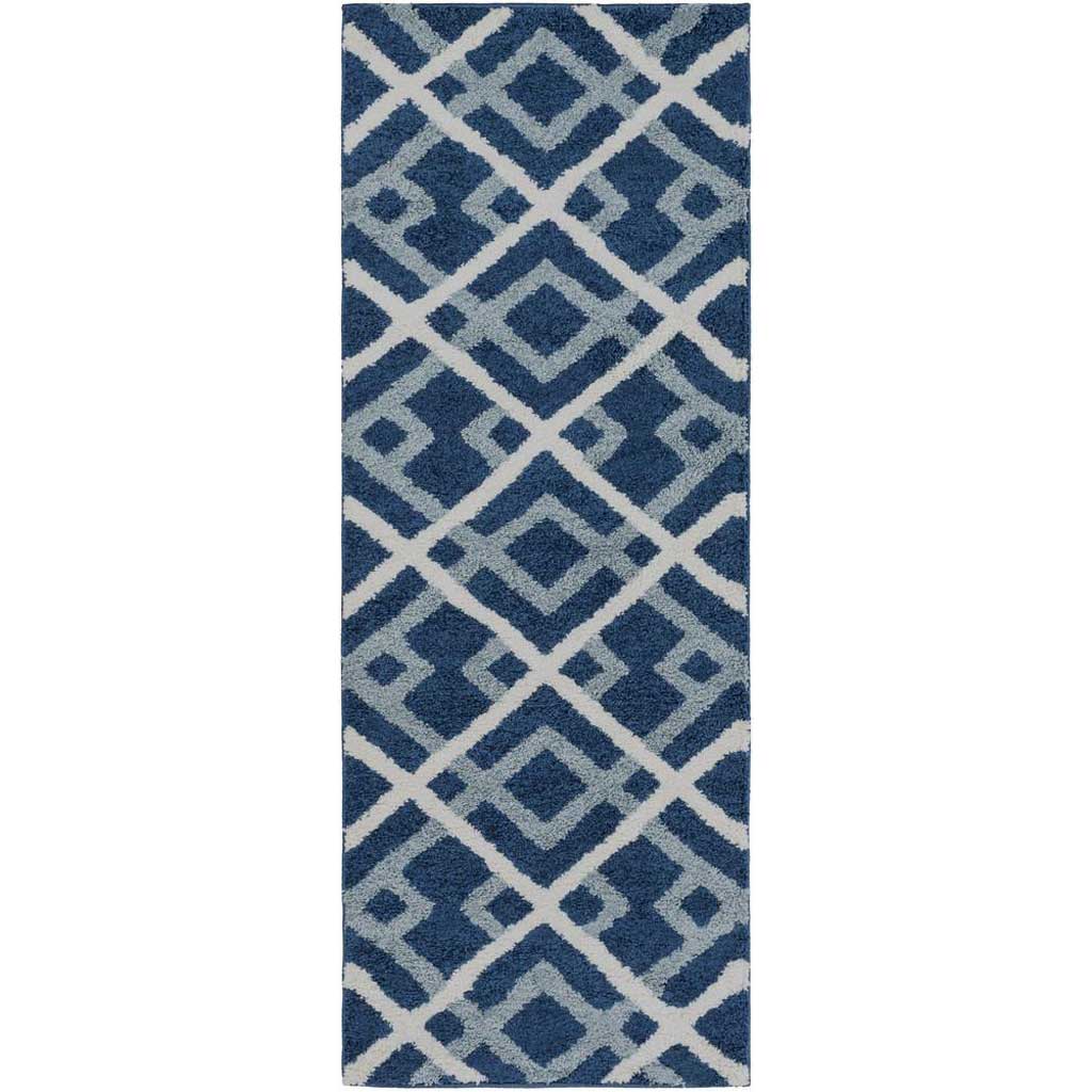Swift Cobalt/Slate/Ivory Runner Rug