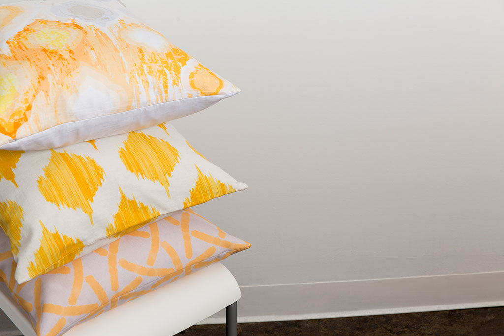 Exquisite in Ikat Sunflower/Ivory Pillow