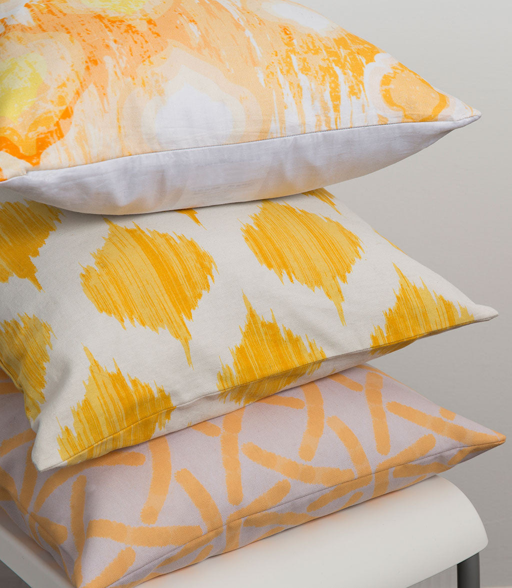 Exquisite in Ikat Sunflower/Ivory Pillow