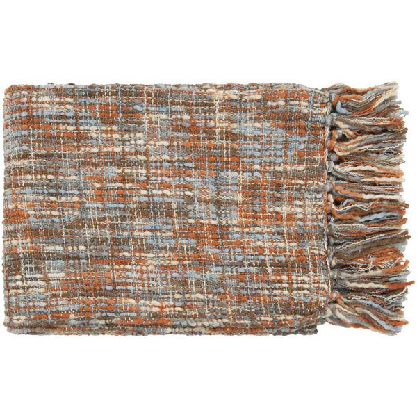 Tabitha Textural Orange Brown Neutral Throw Froy