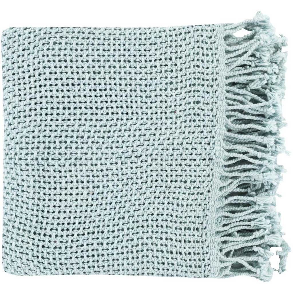 Tibey Solid Light Blue Throw