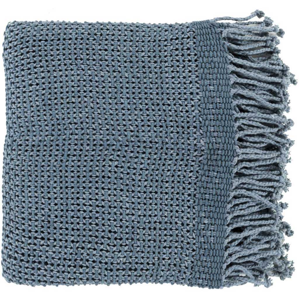 Tibey Solid Blue Throw