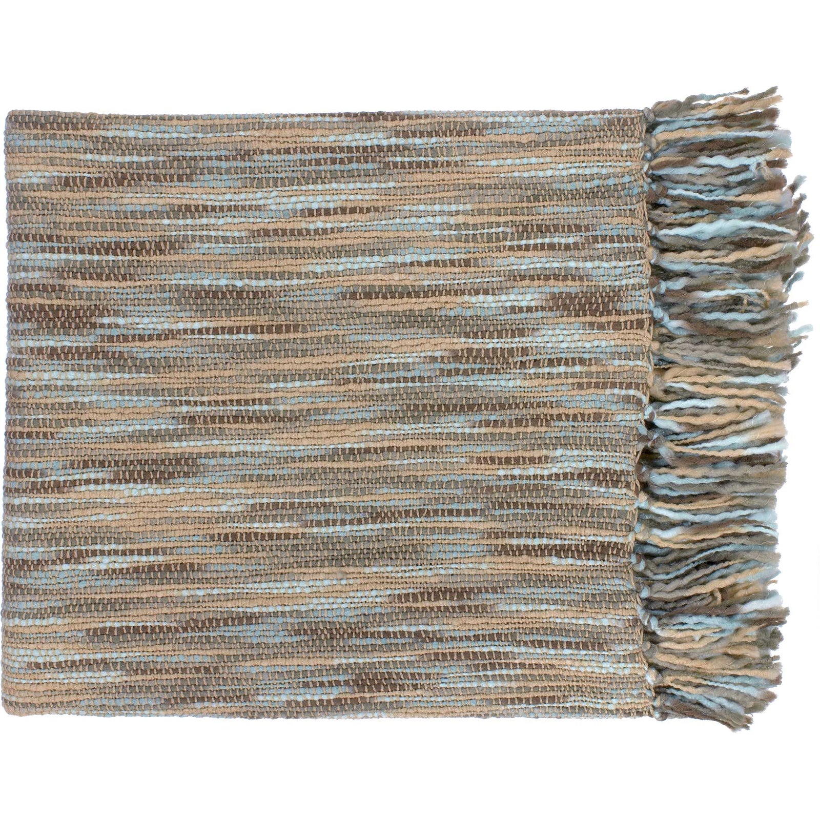 Tara Throw Pale Blue/Medium Gray/Camel