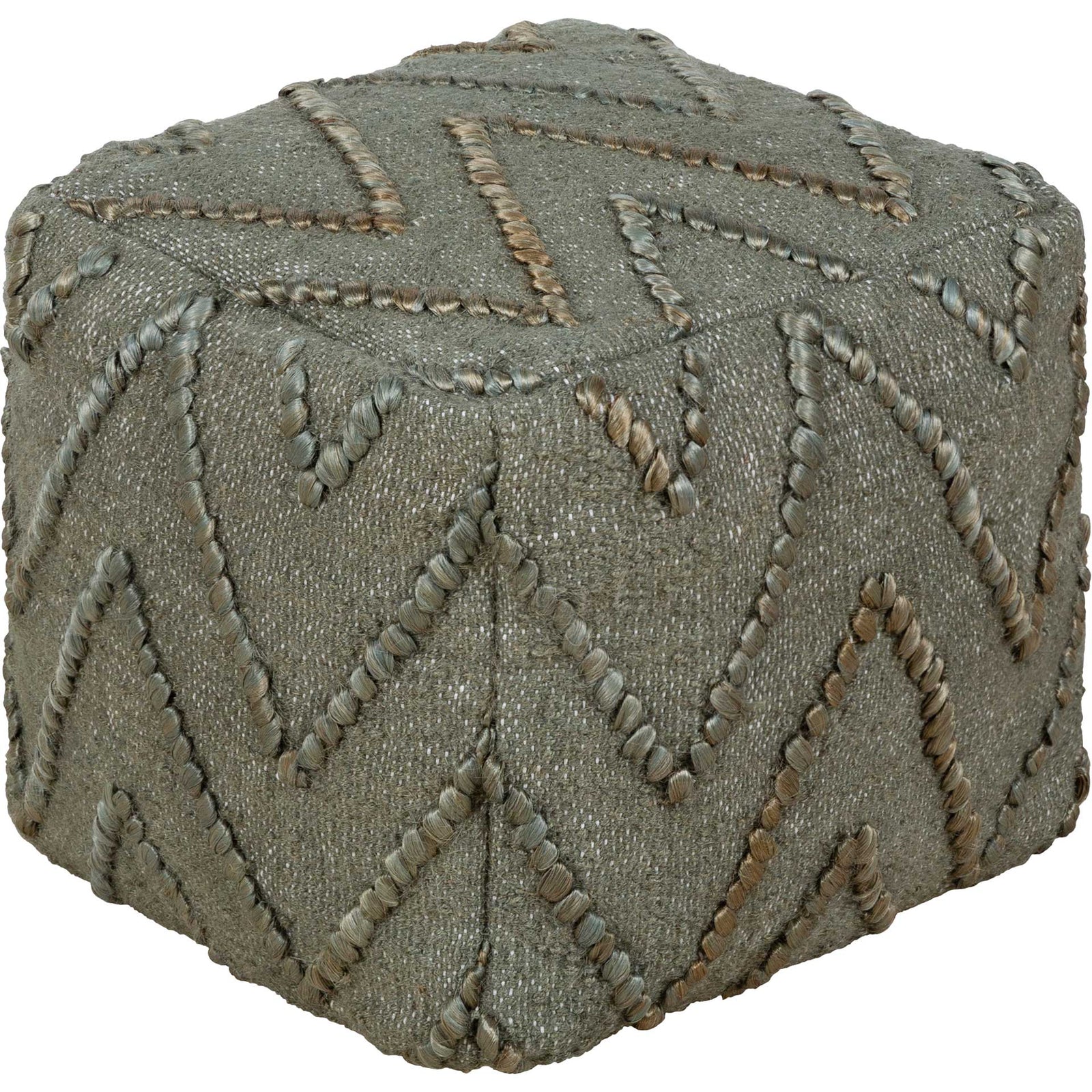 Talon Pouf Cream/Dark Green