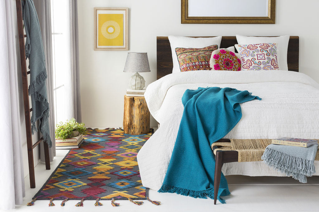 Tallo Navy/Magenta/Burgundy Runner Rug