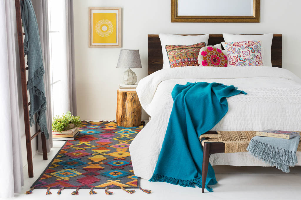 Tallo Navy/Magenta/Burgundy Area Rug