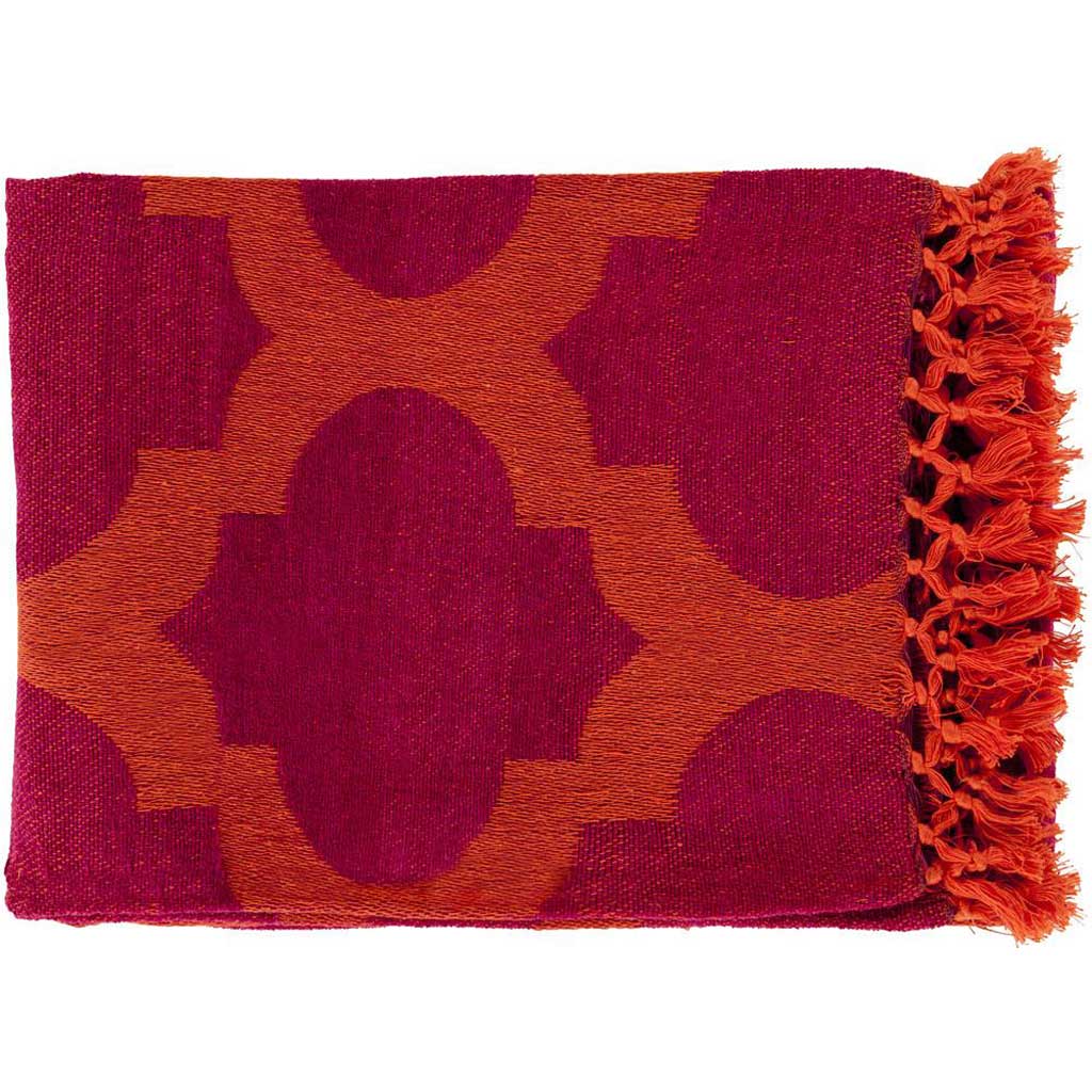 Trellis Geometric Red Throw