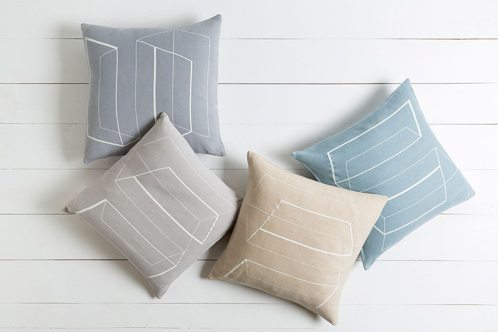 Lines and Angles Light Gray/Ivory Pillow