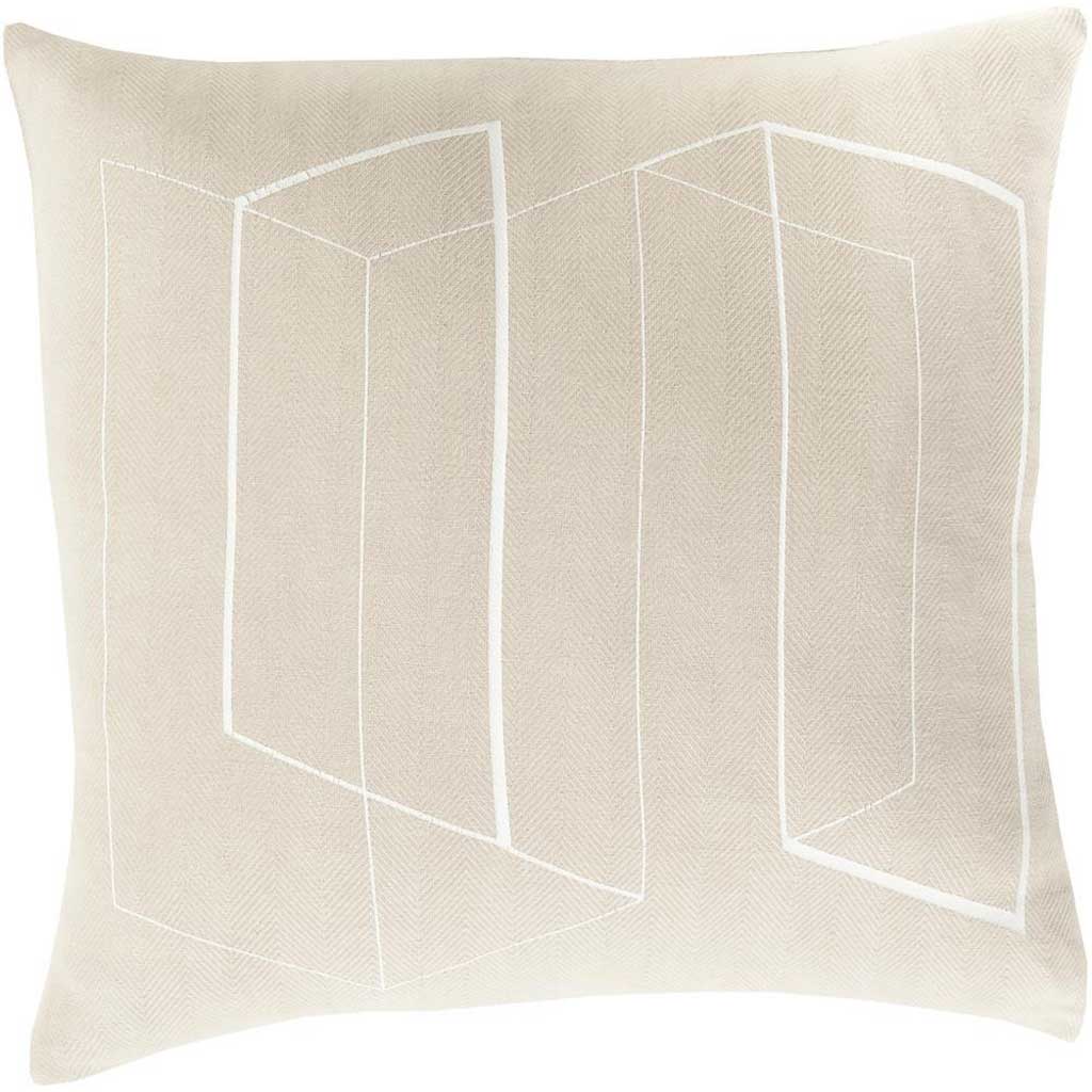 Lines and Angles Light Gray/Ivory Pillow