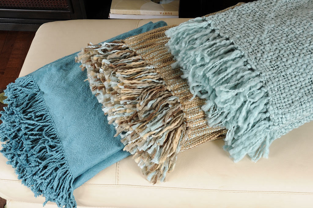 Tobias Solid Teal Throw