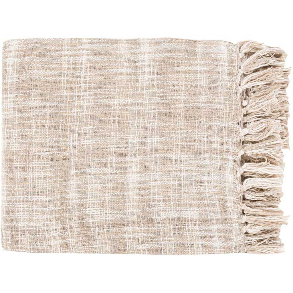 Tori Solid Ivory/Taupe Throw
