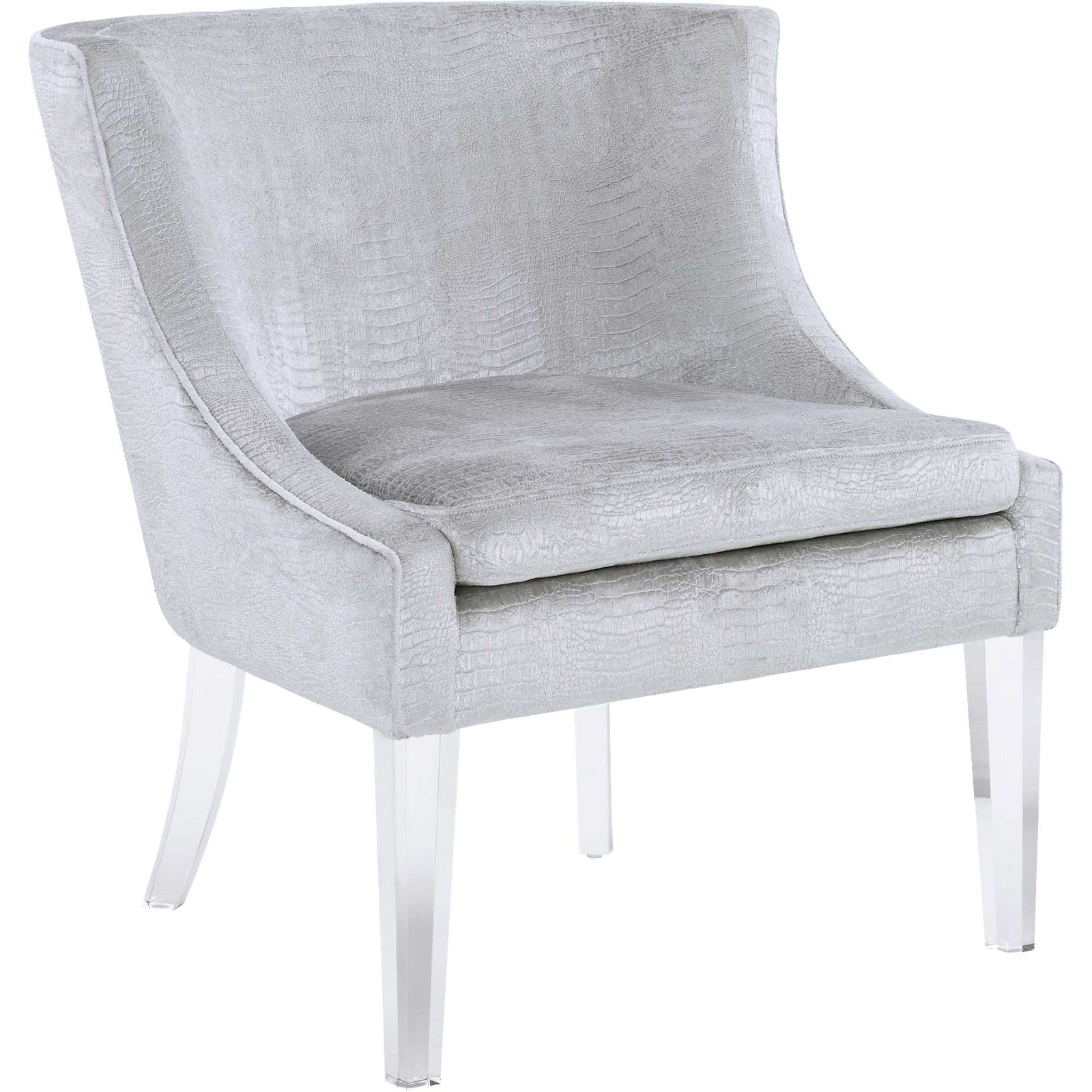 Myrtis Croc Chair Silver