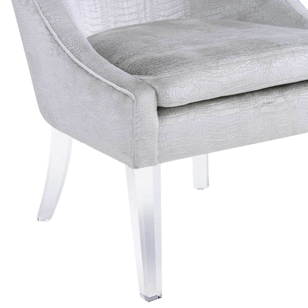 Myrtis Croc Chair Silver