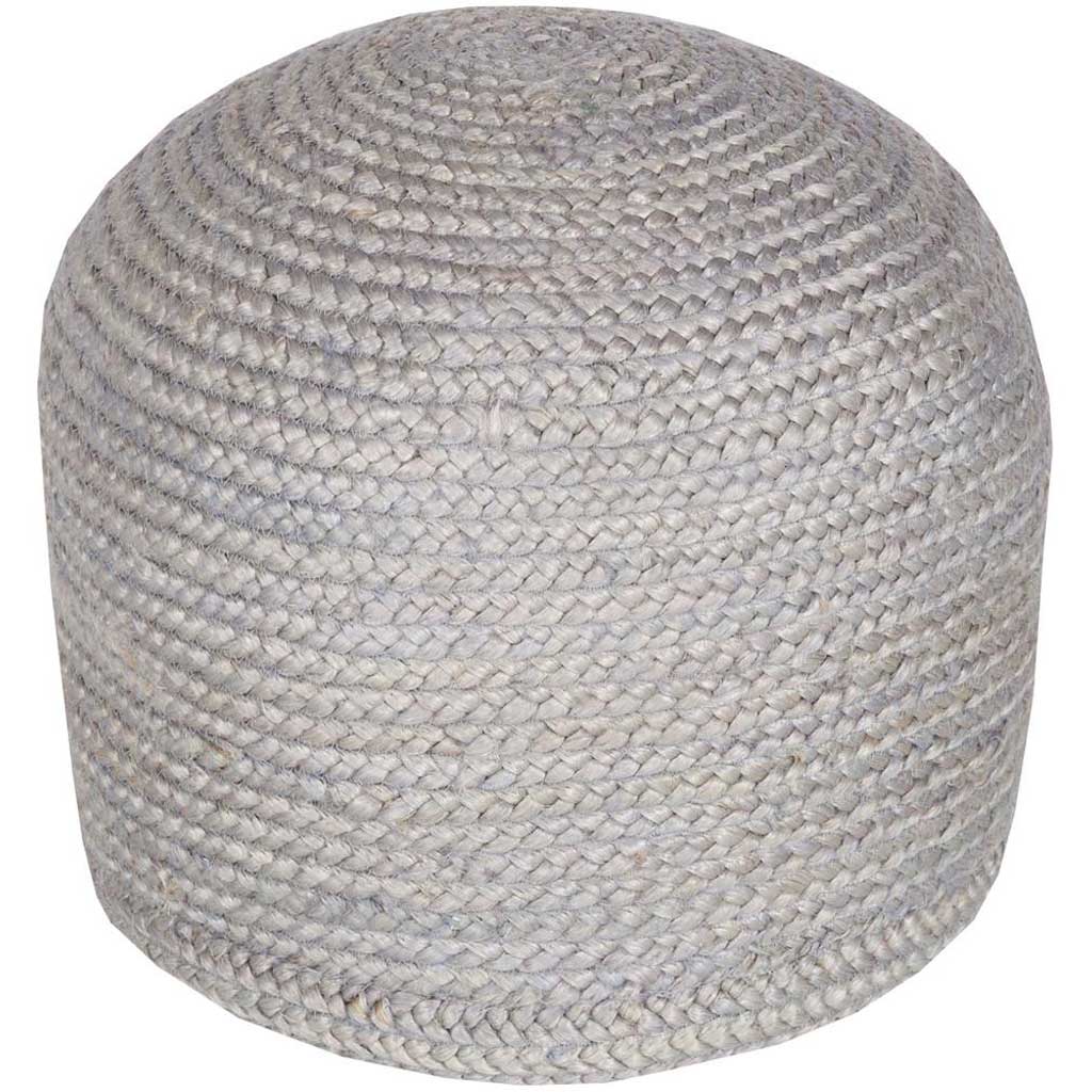 Tropics Solid Gray Cylinder Pouf