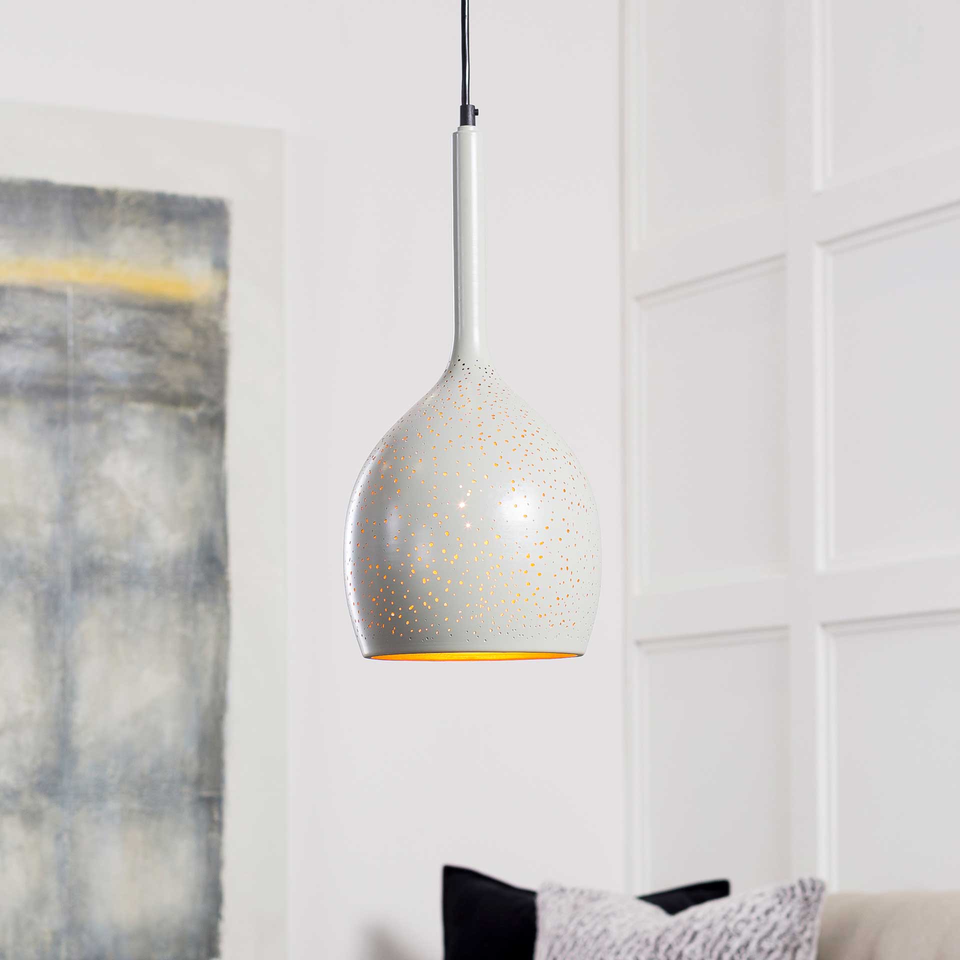 Valeria Bell Ceiling Lamp Ivory/White