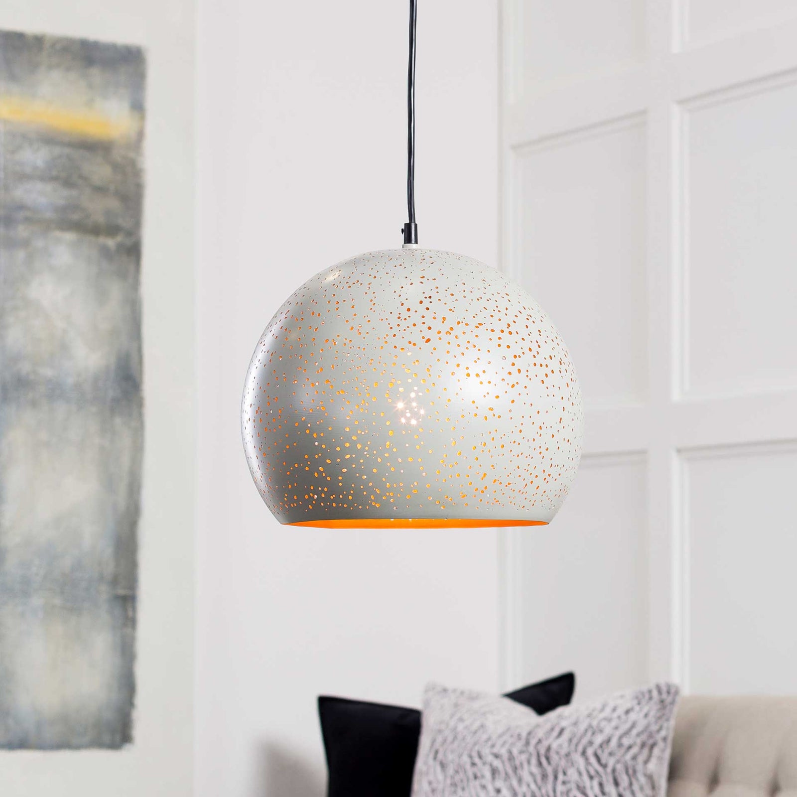 Valeria Round Ceiling Lamp Ivory/Taupe