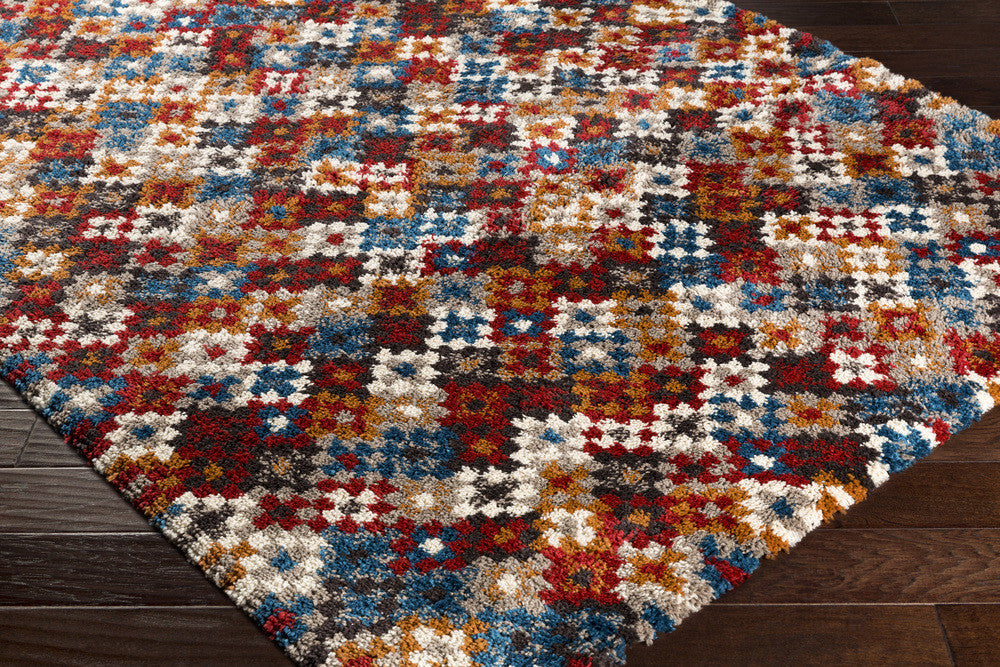 Wilder Mustard/Bright Red/Bright Blue Area Rug