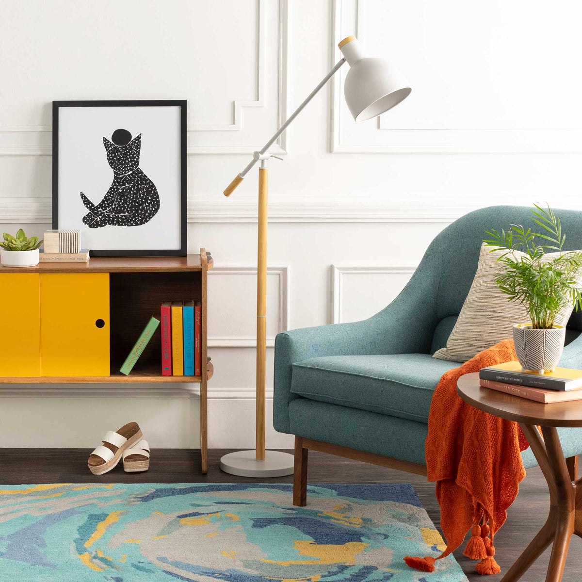 Yahia Floor Lamp Ivory/Off-White