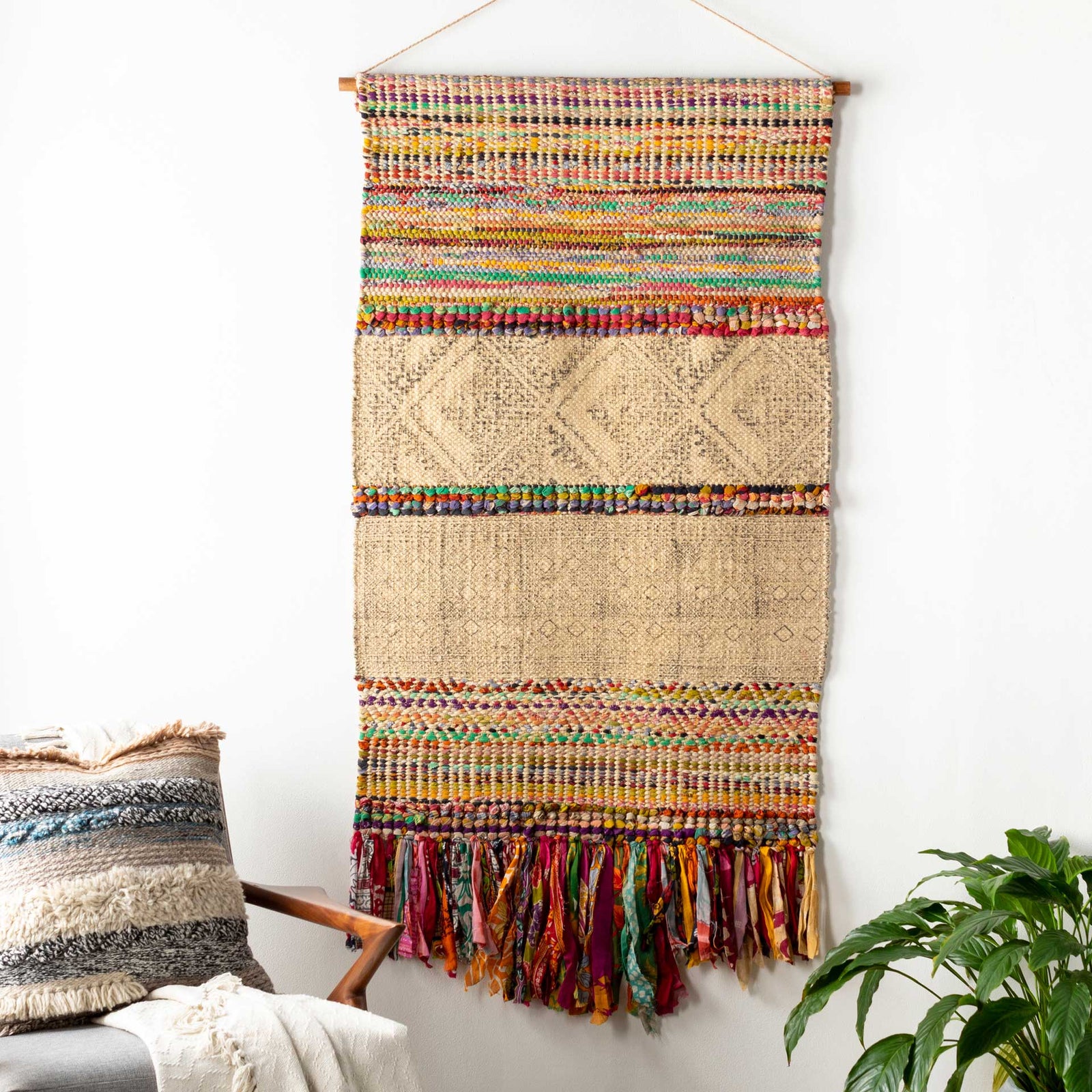 Zeke Wall Hanging Wheat/Charcoal/Navy