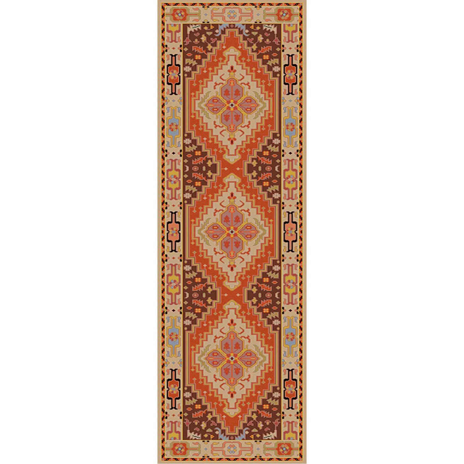 Zeus Rust/Beige Runner Rug