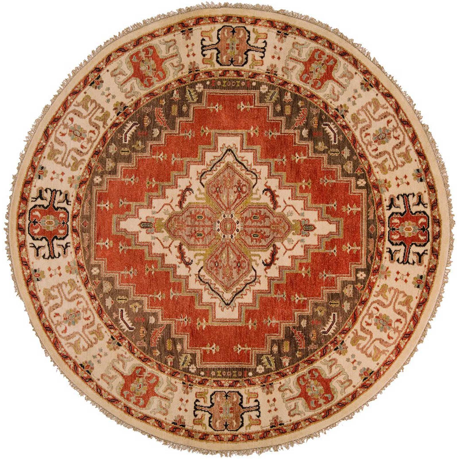 Zeus Rust/Beige Round Rug