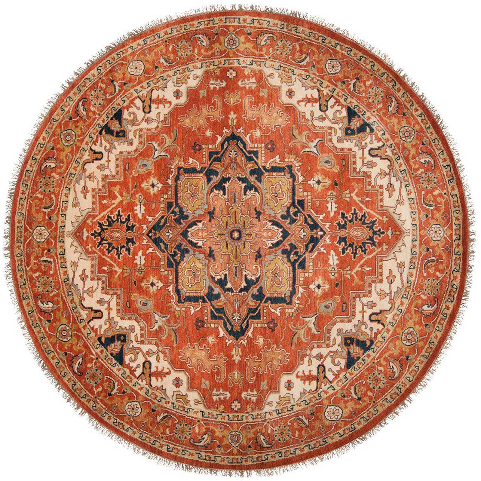 Zeus Cherry/Beige Round Rug