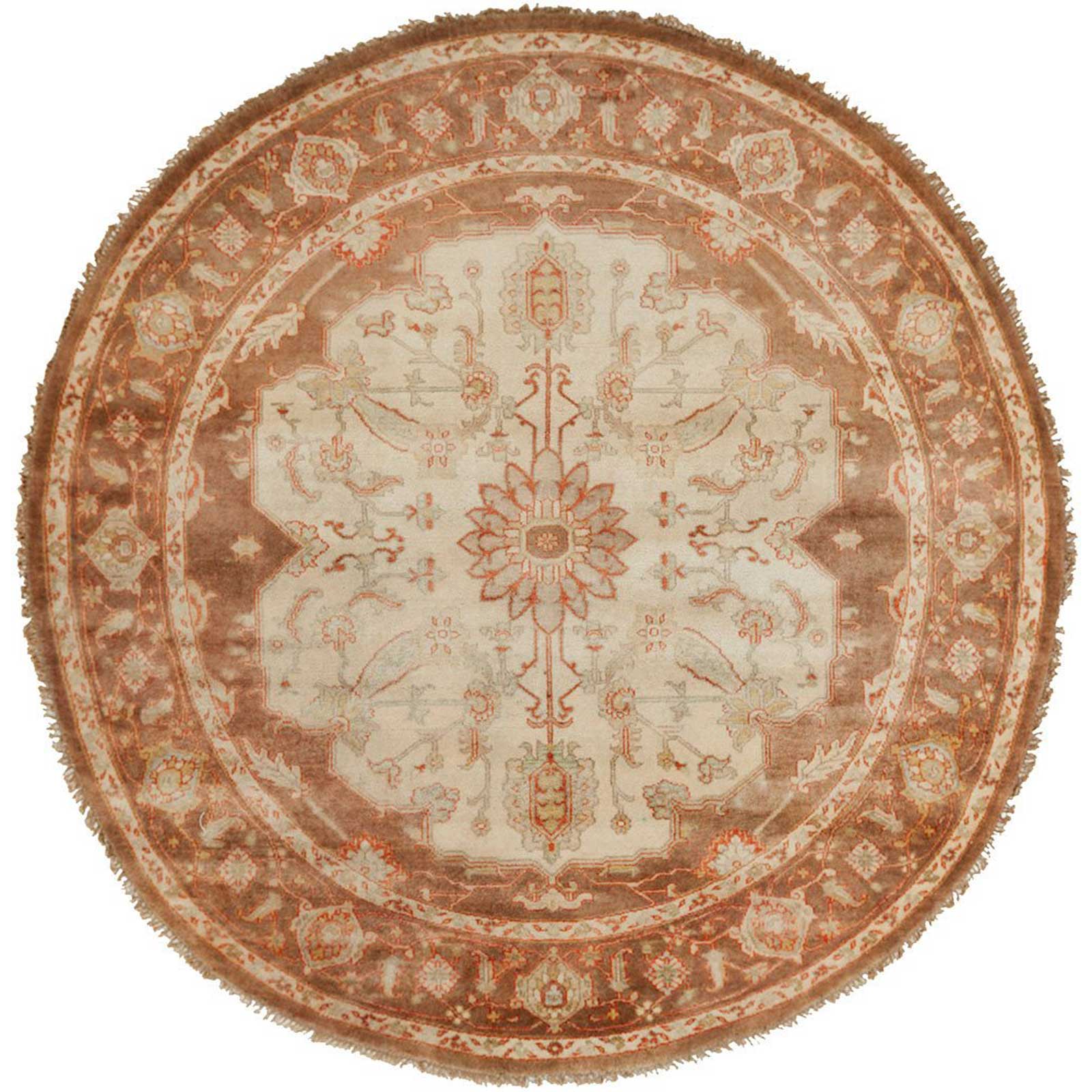 Zeus Chocolate/Rust Round Rug