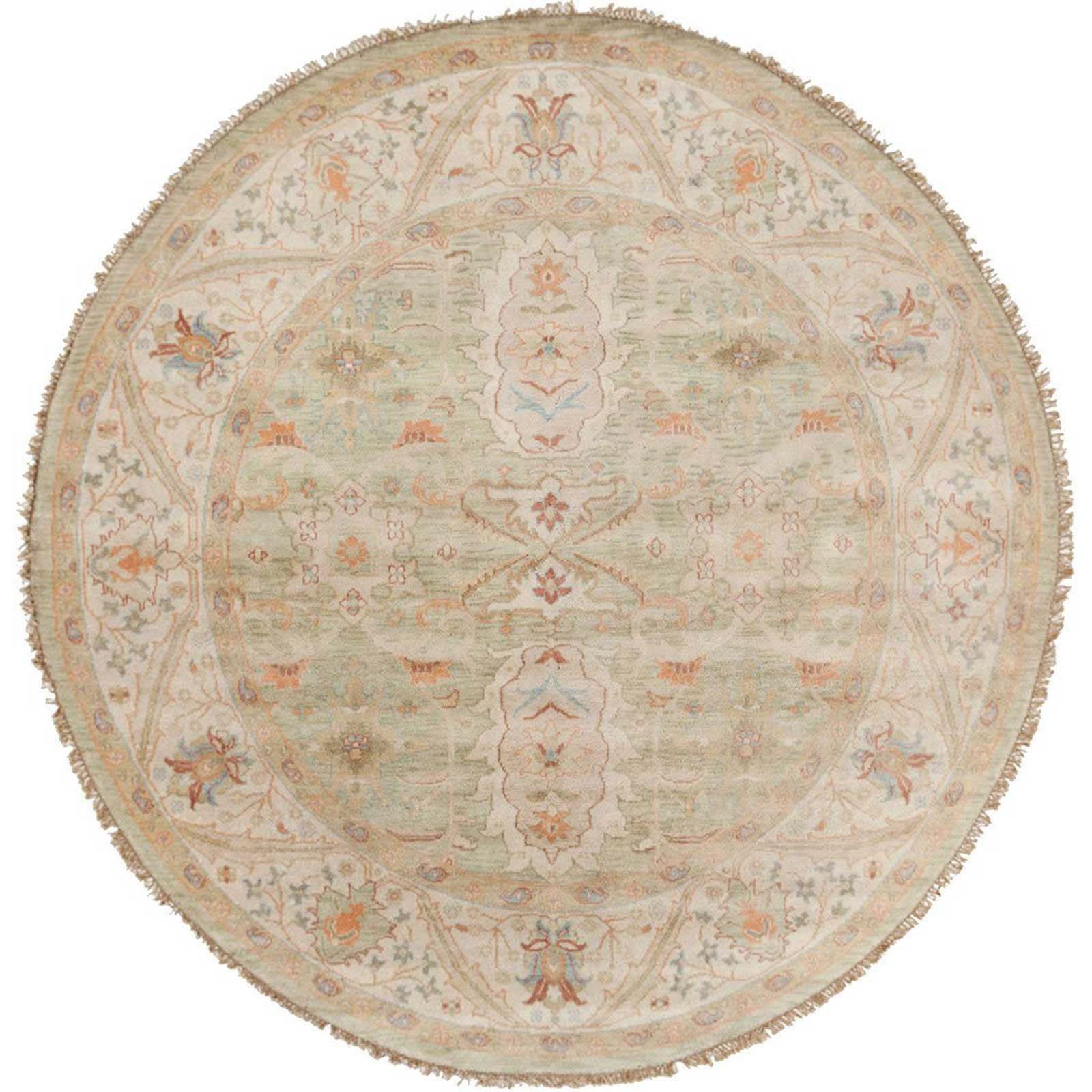 Zeus Sea Foam/Beige Round Rug