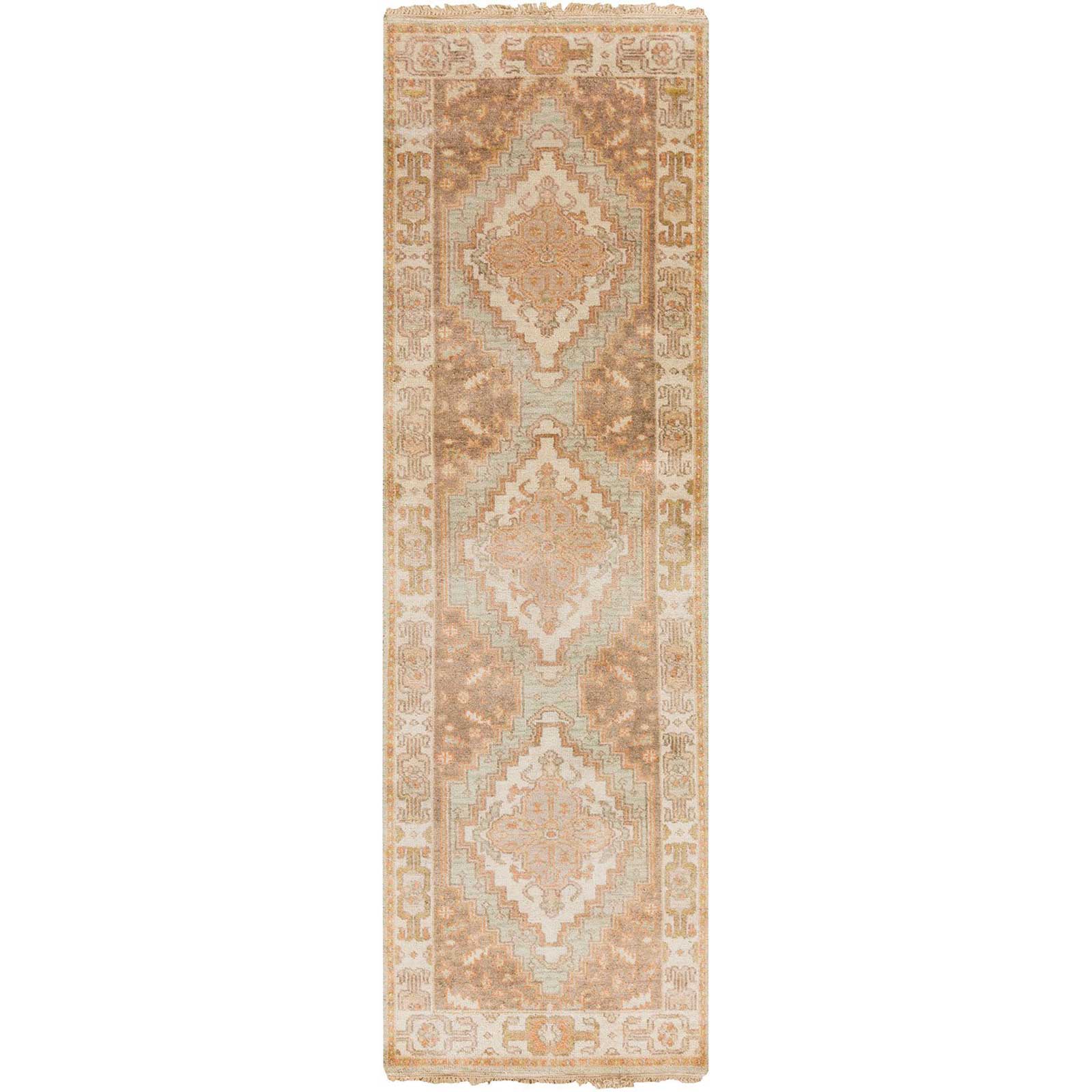 Zeus Light Gray/Chocolate Runner Rug