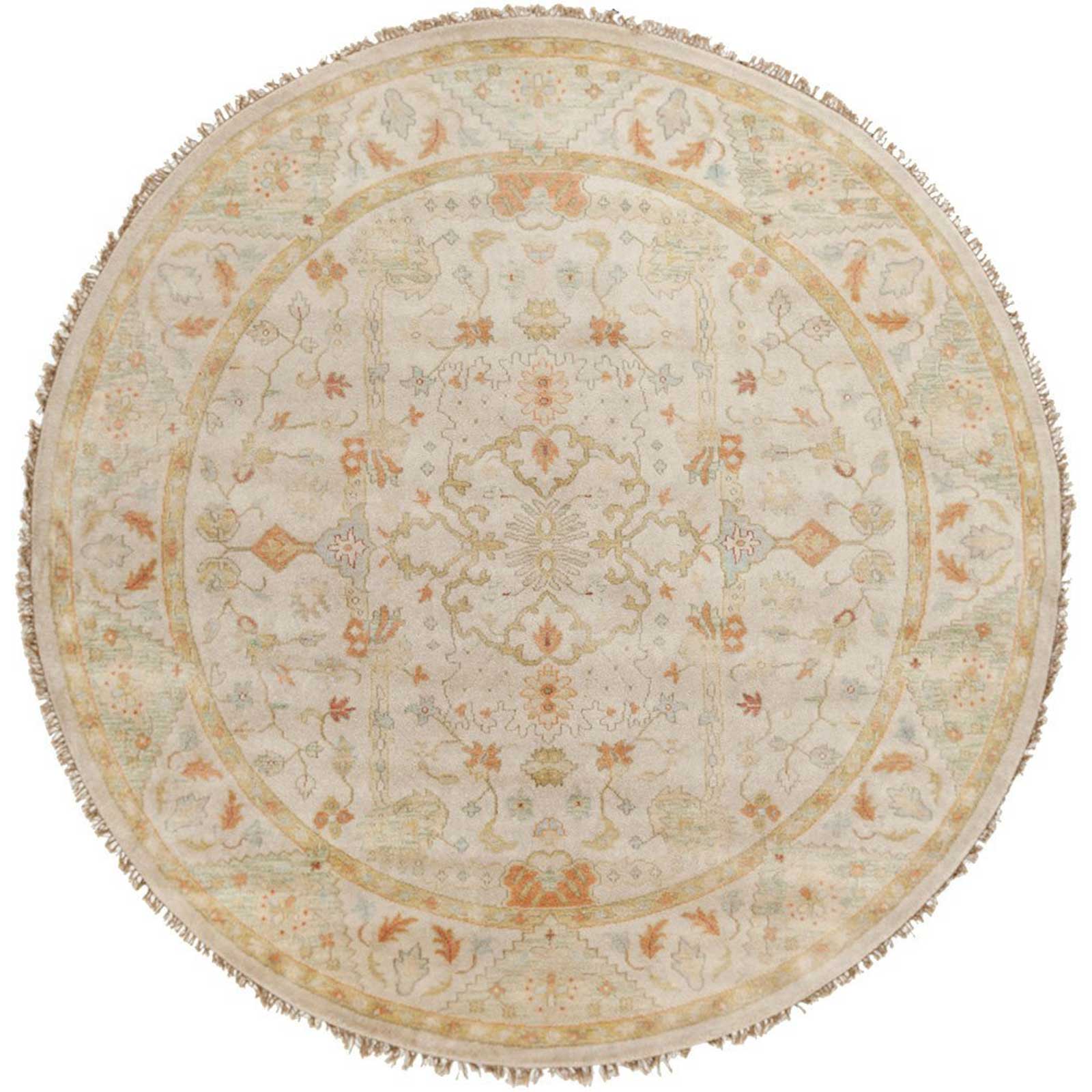 Zeus Light Gray/Moss Round Rug