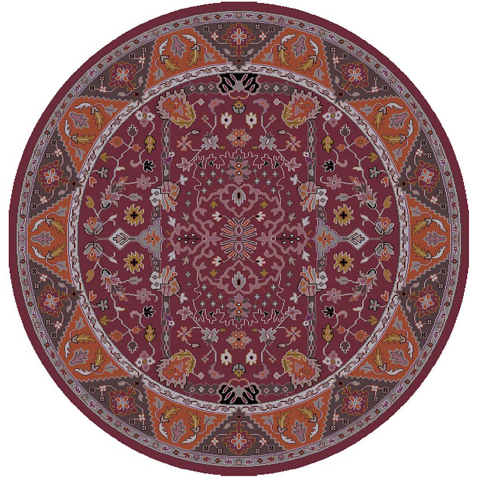 Zeus Purple/Orange Round Rug