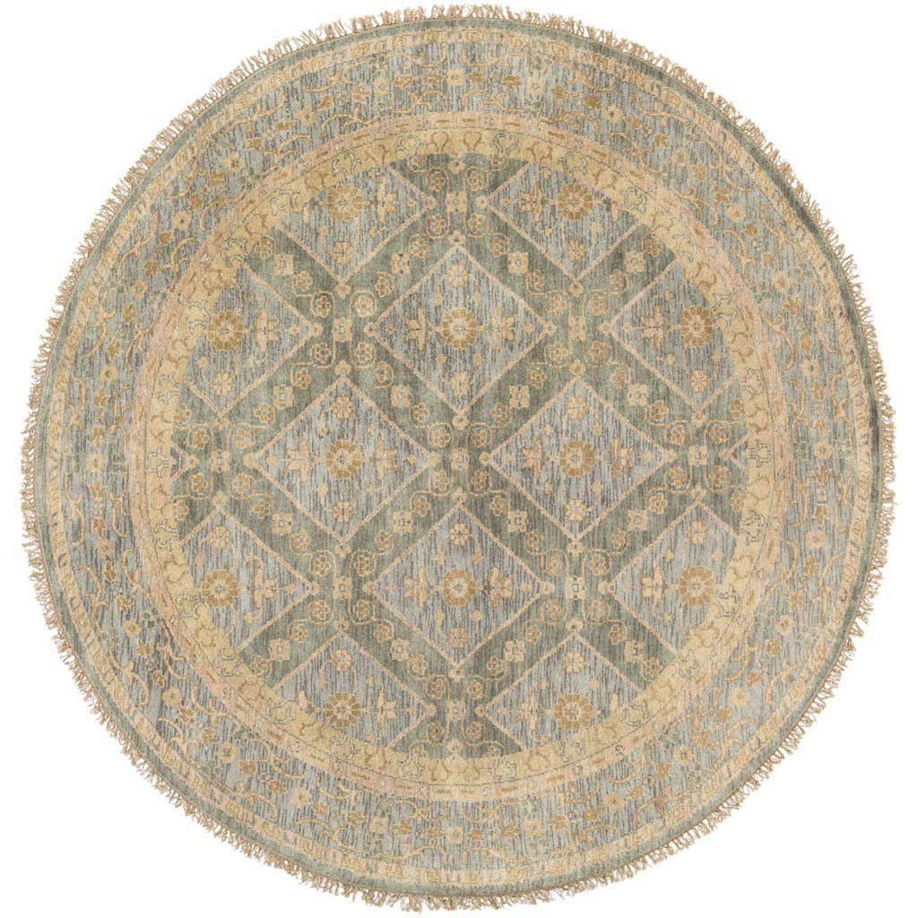 Zeus Moss/Slate Round Rug