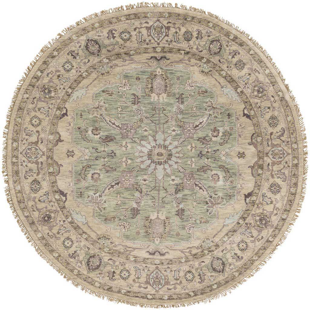Zeus Moss/Olive Round Rug