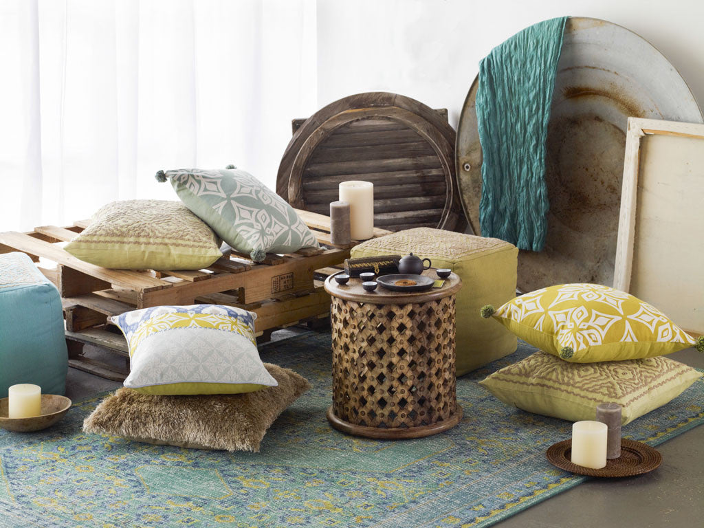 Zahra Teal/Lime/Gold Area Rug