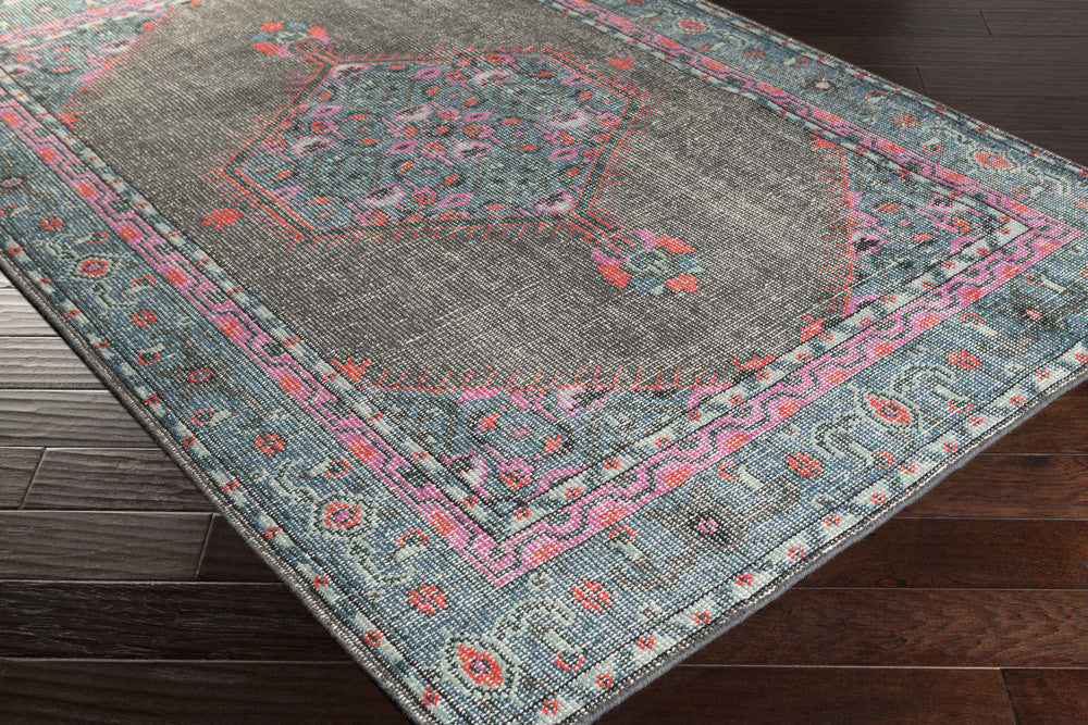 Zahra Charcoal/Teal Area Rug