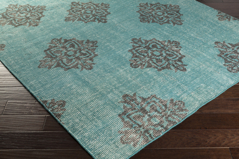 Zahra Teal/Black Area Rug