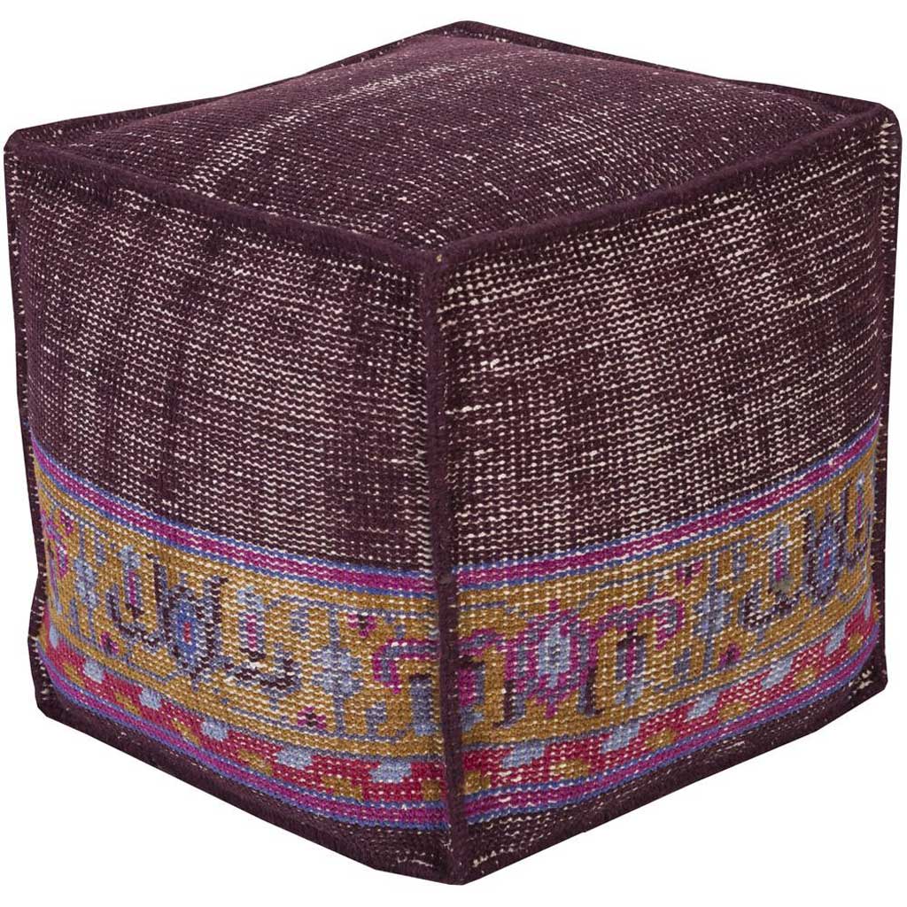Zahara Purple Cube Pouf